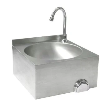 Hendi Waschbecken mit Kniebedienung, 400 x 400 x (H) 450 mm