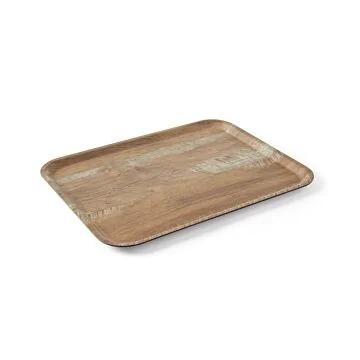 Hendi Serviertablett aus Melamin mit Holzoptik, Holz, 370 x 530 mm