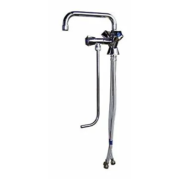 Hagola - Mischbatterien verchromt H. 120 mm für Einzelbecken Niederdruck 3 Anschlussschläuche