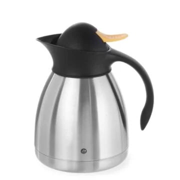 Hendi Isolierkanne mit gelber Druckknopfkappe, 1 L, ø 145 x (H) 205 mm