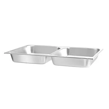 Hendi Lebensmittelpfanne GN 1/1 zweigeteilt, 7,5 L, 530 x 325 x (H) 65 mm