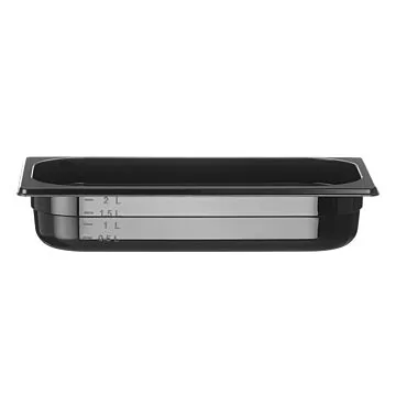 Hendi Gastronorm Behälter 1/3, GN 1/3, 2,5 L, Schwarz, 325 x 176 x (H) 65 mm