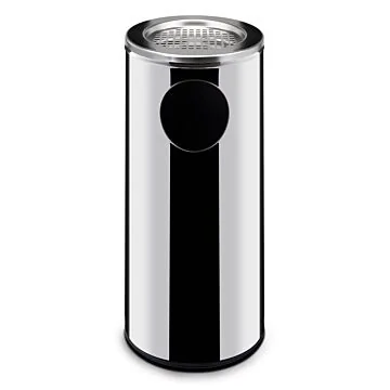 Hendi Mülleimer Standmodell mit Aschenbecher, 33 L, ø 240 x (H) 660 mm