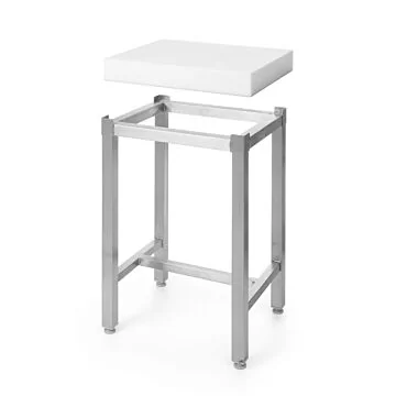 Hendi Hackblock aus Polyethylen, Set, Weiß, 500 x 400 x (H) 800 mm