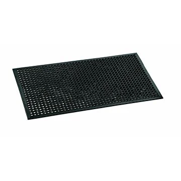 WAS Fußbodenmatte 152,5 x 91,5 x 1,2 cm schwarz perforiert Gummi