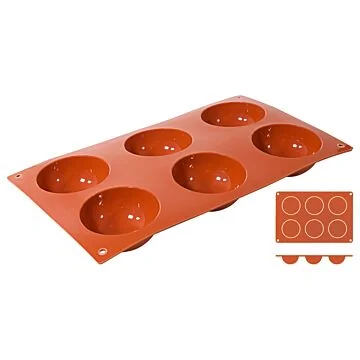Contacto Silikon-Backmatte, Halbkugel, 6 Formen