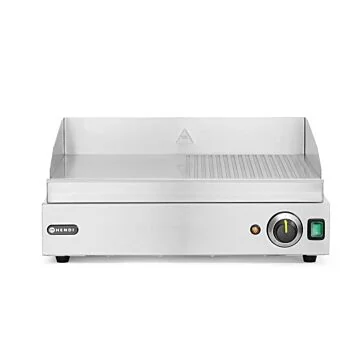 Hendi Grillplatte Profi Line, 1/2 glatt, 1/2 gerillt, 230 V /2,4 kW, 550 x 380 x (H) 240 mm
