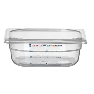 Hendi HACCP Aufbewahrungsbehälter, GN 1/6, 1 L, Transparent, 176 x 162 x (H )65 mm