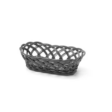 Hendi Körbe mit gewebten Seitenteilen, oval, Schwarz, 225 x 130 x (H) 55 mm