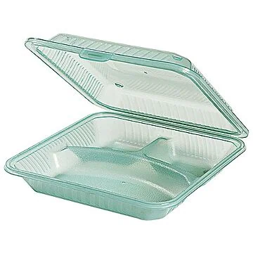 Contacto Eco-Takeouts Behälter, 3 Fächer grün