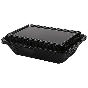 Contacto Eco-Takeouts Behälter, flacher Deckel, schwarz