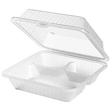Contacto Eco-Takeouts Behälter, dreigeteilt weiß