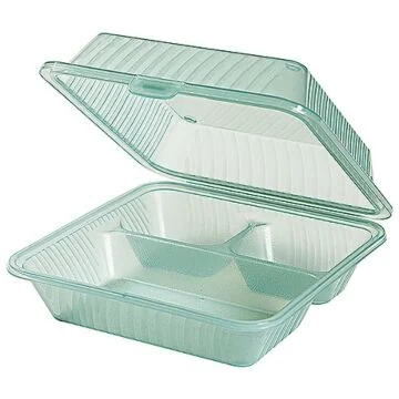Contacto Eco-Takeouts Behälter, dreigeteilt grün
