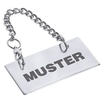 Contacto Schild für Kannen, Muster beidseitig beschriftet