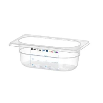 Hendi HACCP Aufbewahrungsbehälter GN 1/9, 0,6 L, Transparent, 176 x 108 x (H) 65 mm