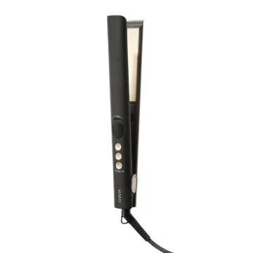 ALISEO Haarglätter AUREA SLEEK & CURL in Schwarz-Matt/Gold – Seitenansicht