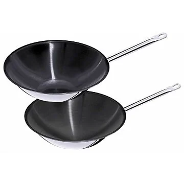Contacto Wok Edelstahl, antihaft, abgeflacht, 5 l