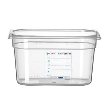 Hendi HACCP Aufbewahrungsbehälter, GN 1/4, 4 L, Transparent, 265 x 162 x (H) 150 mm