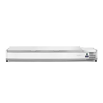 Hendi Aufsatz-Kühlvitrine Gastronorm 1/3, 6 x GN 1/3, -2 / 8 ˚C, 230 V / 0,18 kW, R600a, 1405 x 395 x (H) 290 mm