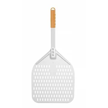 Hendi Pizzaschaufel - eckig, gelocht, kurzer Griff hitzeresistent, 305 x 660 mm