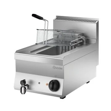 Bartscher Fritteuse 650 B400 10 L – Edelstahl-Tischfritteuse mit 10-Liter-Becken und herausschwenkbarem Heizelement
