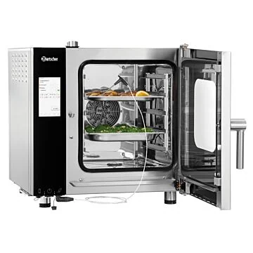 Bartscher Kombidämpfer Silversteam2 P-5230D – Frontansicht des Kombidämpfers mit Touch-Steuerung und 5 Einschüben