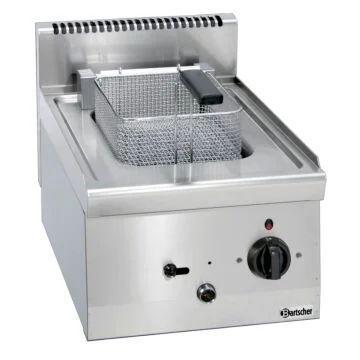Bartscher Fritteuse 600 B400 8 L – Edelstahl-Tischfritteuse mit 8-Liter-Becken und herausschwenkbarem Heizelement