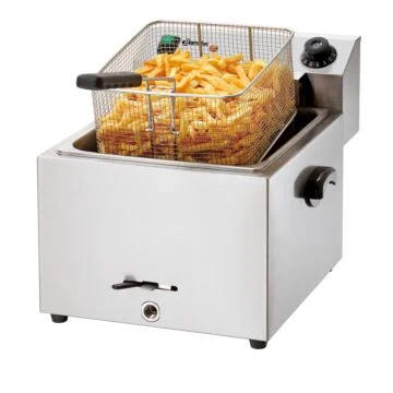 Bartscher Fritteuse IMBISS PRO – Tischfritteuse aus Chromnickelstahl mit 9,7-Liter-Becken und Frittierkorb