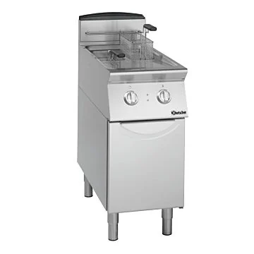 Bartscher Fritteuse 700 B400 2 x 8 L – Edelstahl-Standgerät mit zwei Frittierkörbern und Flügeltür-Unterbau