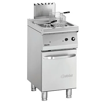 Bartscher Fritteuse Gas 700 B400 15 L – Edelstahl-Standgerät mit 15-Liter-Becken und zwei Frittierkörbchen