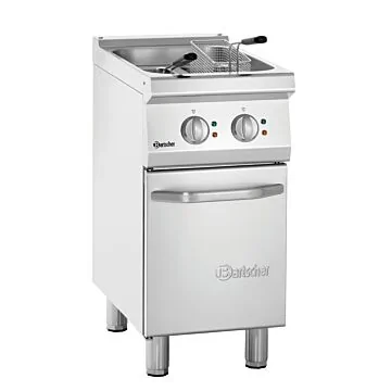 Bartscher Fritteuse 700 B400 2 x 9 L – Edelstahl-Standgerät mit zwei Frittierkörbern und Flügeltür-Unterbau
