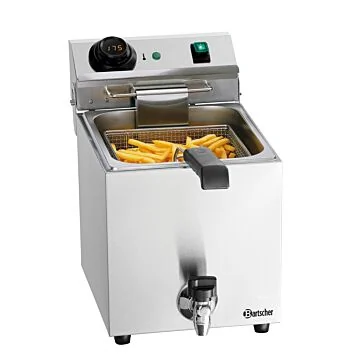 Bartscher Fritteuse MDI SNACK III Plus – Edelstahl-Tischfritteuse mit digitalem Display und Frittierkorb