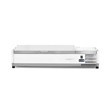 Hendi Aufsatz-Kühlvitrine Gastronorm 1/3, 4 x GN 1/3, -2 / 8 ˚C, 230 V / 0,18 kW, R600a, 1205 x 395 x (H) 290 mm