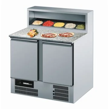 CHROMOnorm Edelstahl Pizzatisch mit 2 Türen