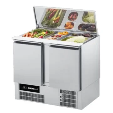 CHROMOnorm Saladette mit 2 Türen