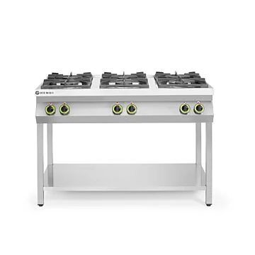 Hendi Gaskocher Kitchen Line 6 Brenner mit offenem Unterbau, 28,5 kW, 1200 x 700 x (H) 900 mm