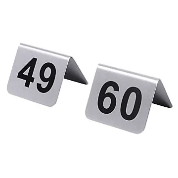 Contacto Tischnummernschild mit Nummern 49 bis 60