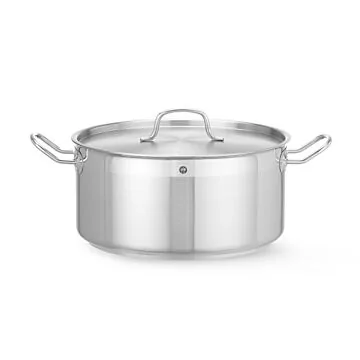 Hendi Kochtopf, niedrig - mit Deckel, Profi Line, 12 L, ø 320 x (H) 150 mm