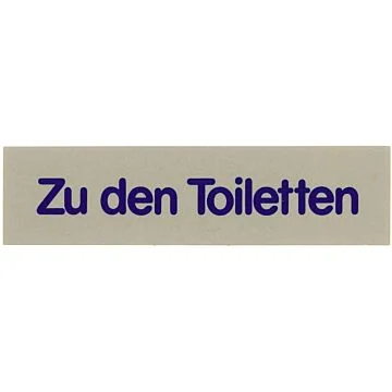 Contacto Schild, ZU DEN TOILETTEN