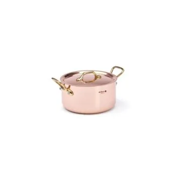 De Buyer Kochtof Mit Deckel U. Messinggriff Ø16cm Inocuivre