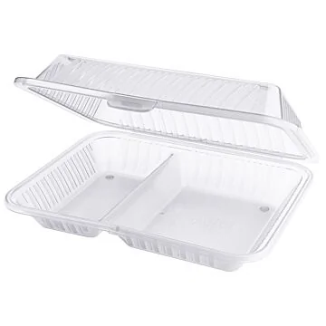 Contacto Eco-Takeouts Behälter, 2 Fächer weiß 