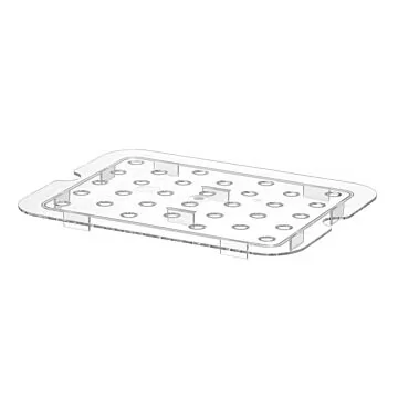 Hendi Perforiertes Abtropfgitter für GN-Behälter aus Polykarbonat, GN 1/2, Transparent, 265 x 206 mm