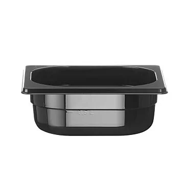 Hendi Gastronorm Behälter 1/6, GN 1/6, 1 L, Schwarz, 176 x 162 x (H )65 mm