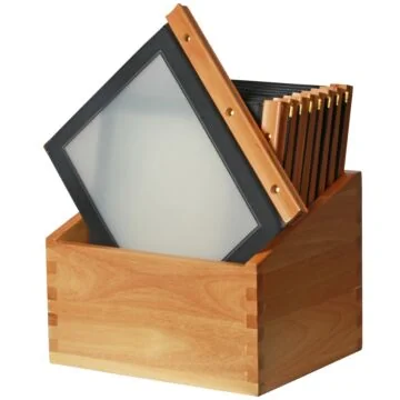 Contacto Speisekartenmappe, Holz, Kasten, schwarz