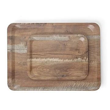 Hendi Serviertablett aus Melamin mit Holzoptik, Holz, 240 x 350 mm