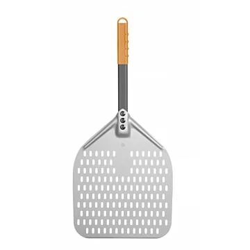 Hendi Pizzaschaufel - eckig, gelocht, kurzer Griff, 305 x 660 mm