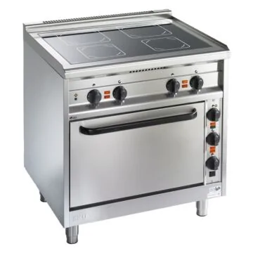 EKU Thermik 650 Elektroherd mit Ceranfeld 4 Kochzonen und Elektrobackofen