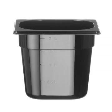 Hendi Gastronorm Behälter 1/6, GN 1/6, 2,4 L, Schwarz, 176 x 162 x (H) 150 mm