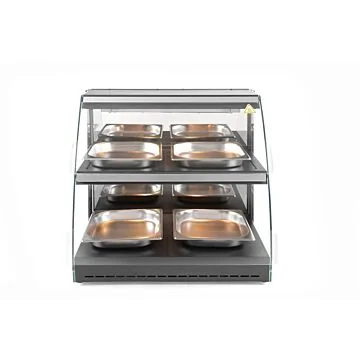 Hendi Warmhaltevitrine mit Quarzheizung, 2 Regalböden, 230 V / 0,56 kW, 650 x 467 x (H) 630 mm