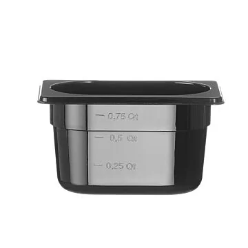 Hendi Gastronorm Behälter 1/9, GN 1/9, 1 L, Schwarz, 176 x 108 x (H) 100 mm
